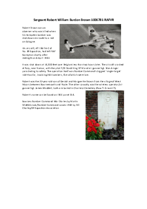 A preview of a PDF biography for Brown, Robert William Burdon